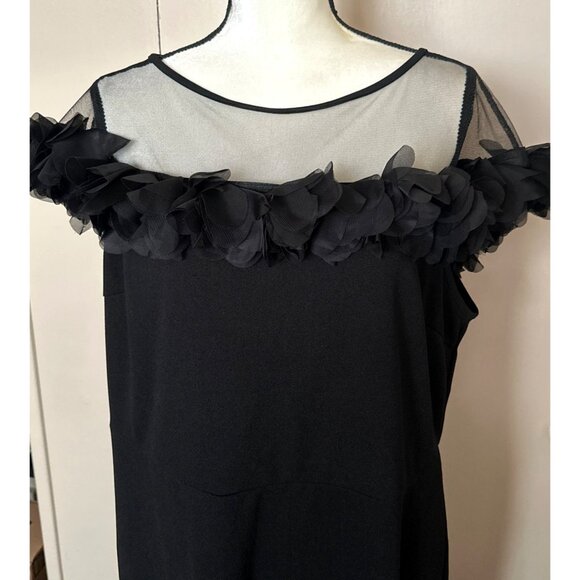 Timeless Shein Curve Formal Black Dress Plus 2X Petal Ruffle Romantic Cocktail - Picture 2 of 10